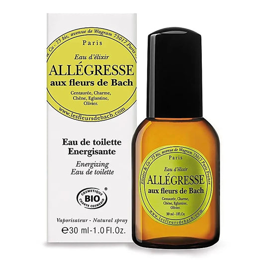 Eau de parfum de chez Bach : Allégresse aux essences de fleurs de Bach biologiques - Energisante