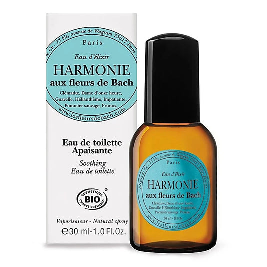 Eau de parfum de chez Bach : Harmonie aux essences de fleurs de Bach biologiques - Apaisant