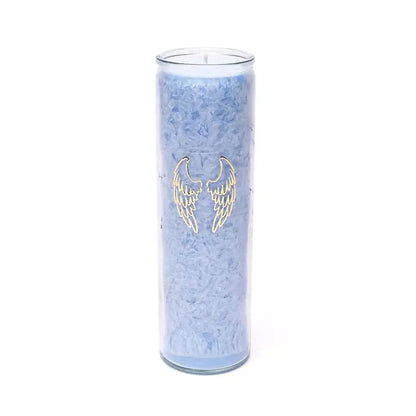 Bougie avec motif d'ailes d'ange - Équitable Non Parfumée en Cire de Palme Durable – Verre recyclé - 21 cm