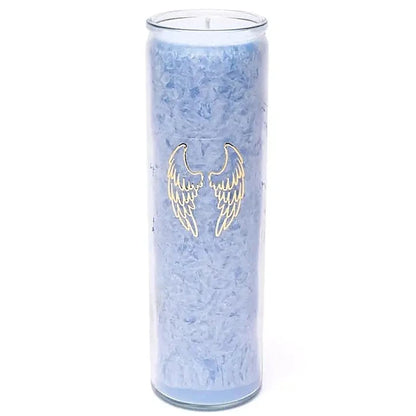 Bougie avec motif d'ailes d'ange - Équitable Non Parfumée en Cire de Palme Durable – Verre recyclé - 21 cm