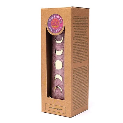 Bougie avec motif Triple Lune - Équitable Non Parfumée en Cire de Palme Durable – Verre recyclé - 21 cm
