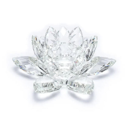 Bougeoir XL Lotus en verre – 20x9,5 cm. Symbole de lumière et d’éveil spirituel, pour sublimer vos moments de paix.