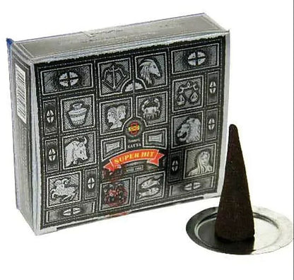 Cônes d’encens 'Super Hit' - 'Nag Champa' - 'Goloka' - Encens premium pour une ambiance zen ! Par une ou douze boîtes !