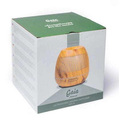 Diffuseur d’huiles essentielles ultrasonique 'Gaia', LED 7 couleurs verrouillable et diffusion continue ou intermittente