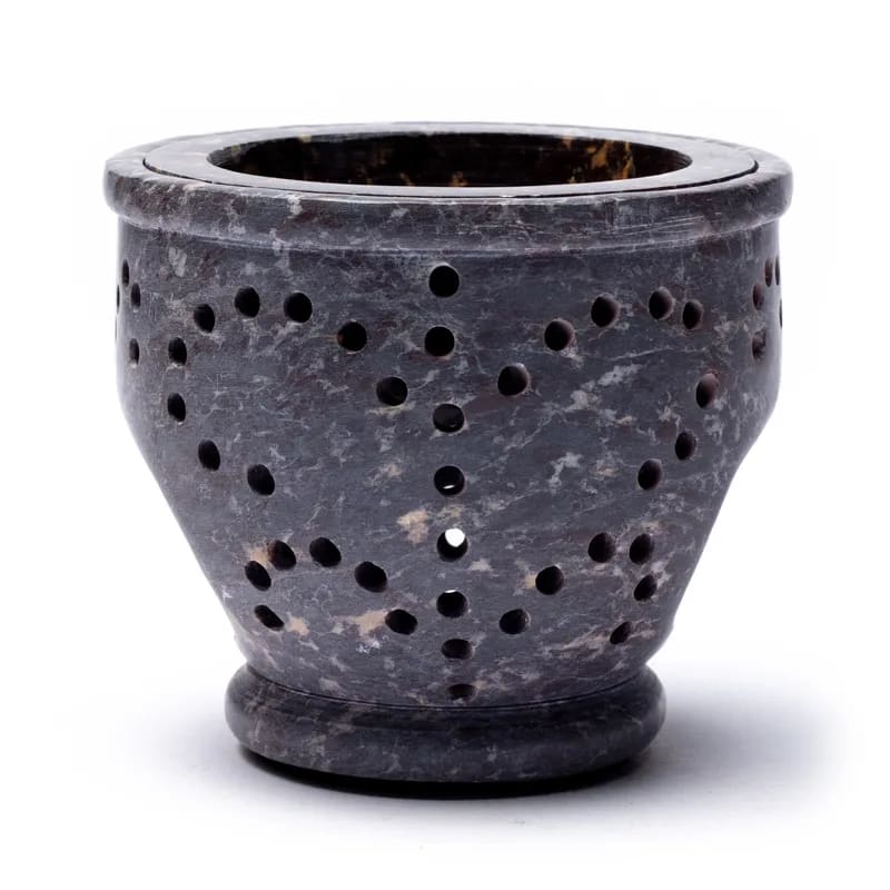 Encensoir / Lampe 10x9cm – 500g. Brûleur avec tamis pour mélanger et brûler vos encens et résines préférés. Élégant et pratique !