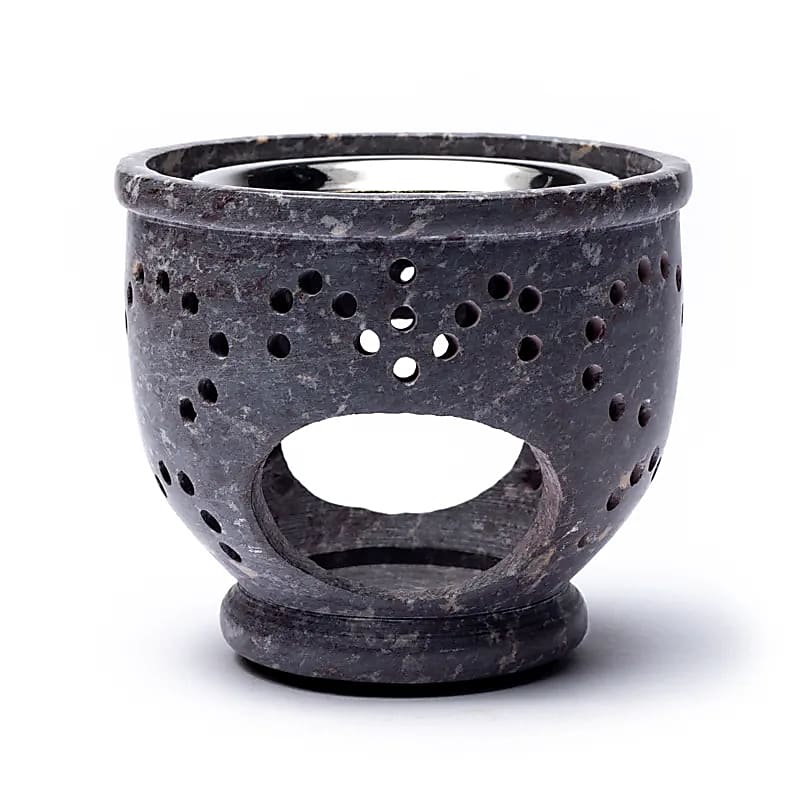 Encensoir / Lampe 10x9cm – 500g. Brûleur avec tamis pour mélanger et brûler vos encens et résines préférés. Élégant et pratique !