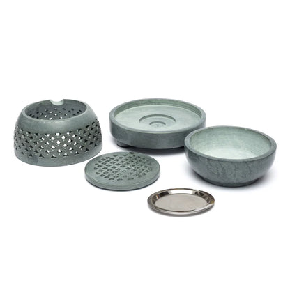 Robuste porte-bougie chauffe-plat, brûleur d'huile, brûle-encens et porte-bâtonnets d'encens en un