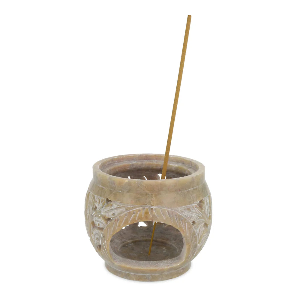 Photophore robuste et multifonctionnel, évaporateur d'huile, brûleur d'encens et porte-bâton d'encens à la fois.