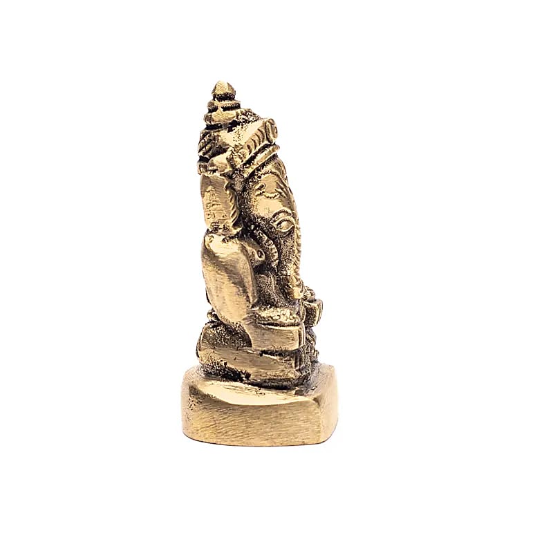 Mini statuette de Ganesh - Fait en laiton - 5 x 3 cm/ 73 g
