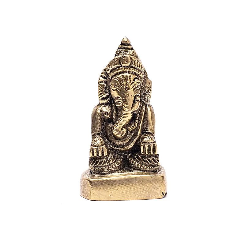 Mini statuette de Ganesh - Fait en laiton - 5 x 3 cm/ 73 g