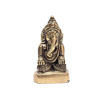 Mini statuette de Ganesh - Fait en laiton - 5 x 3 cm/ 73 g