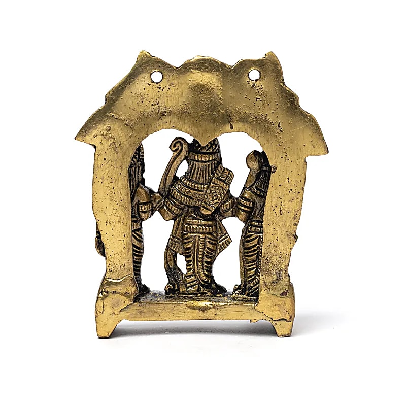 Ram Darbar, statuette Hindoue - A suspendre ou à poser - 9 x 8 centimètres - 250 grammes. Fait en métal (laiton)