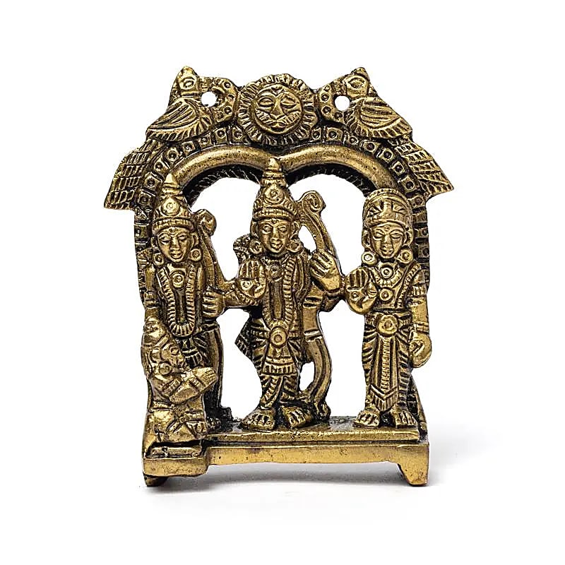Ram Darbar, statuette Hindoue - A suspendre ou à poser - 9 x 8 centimètres - 250 grammes. Fait en métal (laiton)