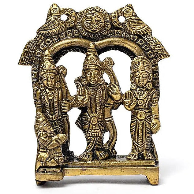 Ram Darbar, statuette Hindoue - A suspendre ou à poser - 9 x 8 centimètres - 250 grammes. Fait en métal (laiton)