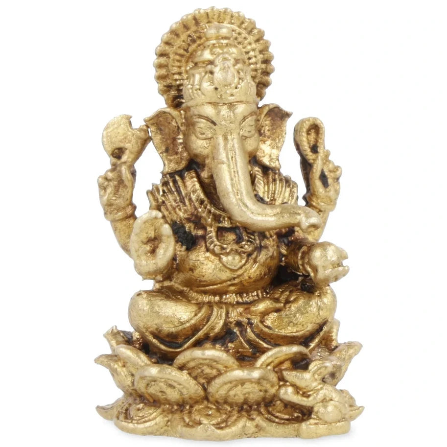 Mini statuette de Ganesh - Fait en laiton - 3 x 1,5 cm/ 15 g