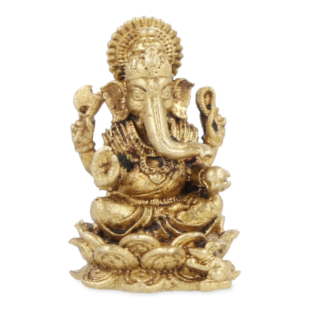 Mini statuette de Ganesh - Fait en laiton - 3 x 1,5 cm/ 15 g