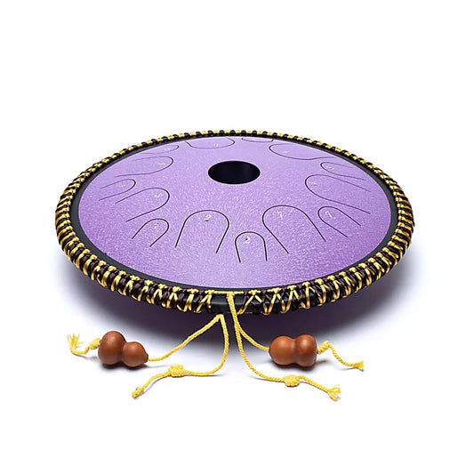 Handpan/ / Tongue drum à 14 languettes/ 14 notes, 36 cm, fait en acier. 2 couleurs au choix : violet ou noir !