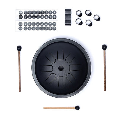 Handpan/ tambour percussion de voyage,  8 notes en D/ Ré majeure, 26 cm - 630 gr. Fabriqué en acier de haute qualité !