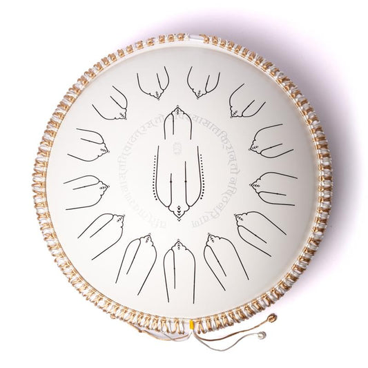 Handpan/ Tongue drum, modèle 'electro' 432 Hertz - 15 notes en Ré mineur Kurd/ D minor Kurd C major . 40 cm - 3 645 gr. Fabriqué en acier de haute qualité !