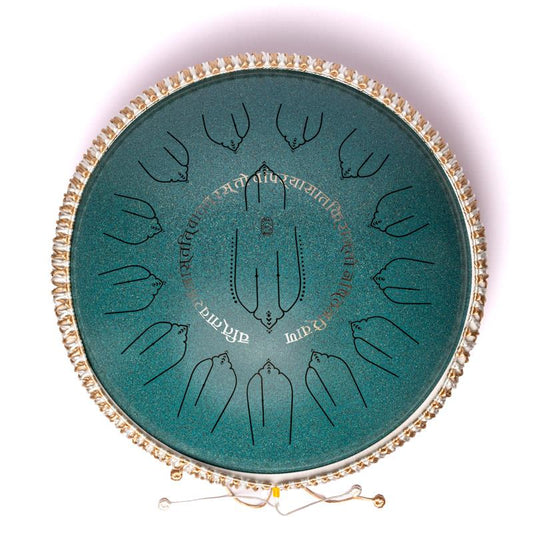 Handpan/ Tongue drum 'electro' avec prise pour câble d'amplification. 15 notes en DO majeur/ C major. 40 cm - 3 635 gr. Fabriqué en acier de haute qualité !