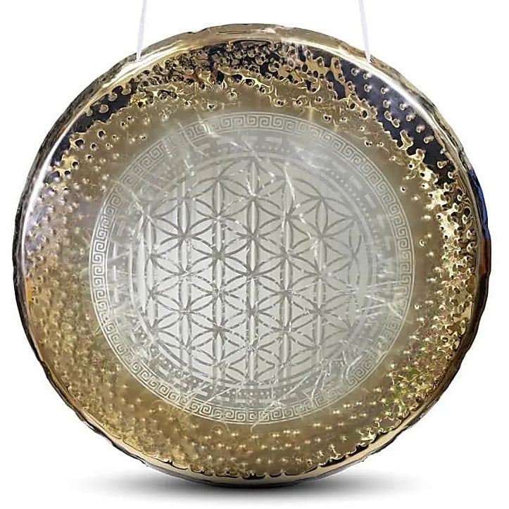 Gong Miroir - 'Collection 2025' - Finition Fleur de Vie – Ø 40, 50, 60, 70 ou 80 centimètres !