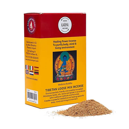 Encens original de chez 'Gangchen' en poudre - 12 parfums au choix - boîte de 130/ 140 gr. - Préparé par des moines de l'Himalaya .  Ingrédients 100% naturels !