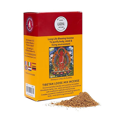 Encens original de chez 'Gangchen' en poudre - 12 parfums au choix - boîte de 130/ 140 gr. - Préparé par des moines de l'Himalaya .  Ingrédients 100% naturels !