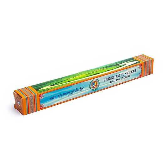 Encens tibétain Shingkham Kun Khyab – excellence Tashi Lhunpo, 28 bâtonnets de 27 cm, combustion 65–75 min !