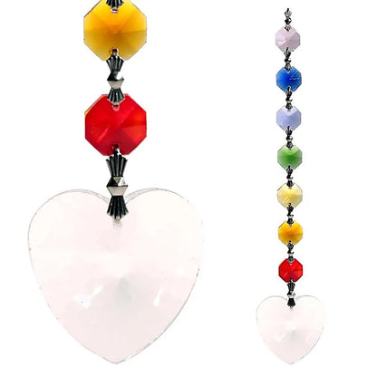 Sélection de 4 guirlandes avec des cristaux Feng Shui, aux couleurs des '7 chakras' ! 20 cm- 79 gr. - Simple, élégant et efficasse !