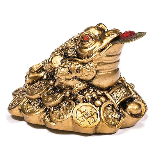 Grenouille porte-bonheur Feng Shui – pièce dans la bouche, chance et prospérité - 5,3 cm - 60 gr. !