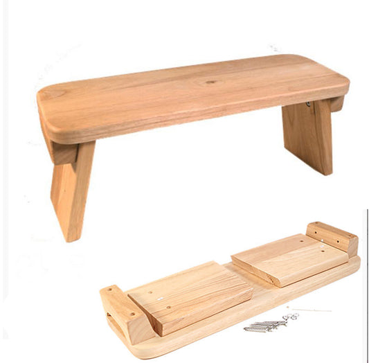 Banc de méditation en bois (Pin), élégant modèle pliable de 48 x 17 centimètres de hauteur, parfait pour voyage et pour le transport !
