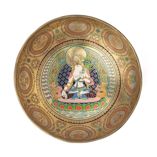 Bol chantant avec gravure de Tara Blanche peint à la main - Ø 25 ou 30 cm