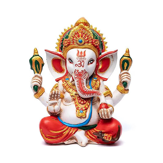 Ganesh coloré de 23 x 15 centimètres / 2500 grammes - Modèle peint à la main !