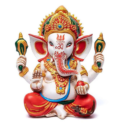 Ganesh coloré de 23 x 15 centimètres / 2500 grammes - Modèle peint à la main !