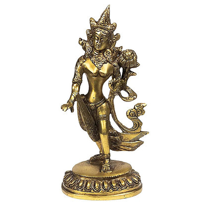 Sélection de statuettes de 'Tara verte dansante', de 13 ou 26cm de haut - 250 et 1650 grammes. Fait en métal (laiton) au Népal, parfait !