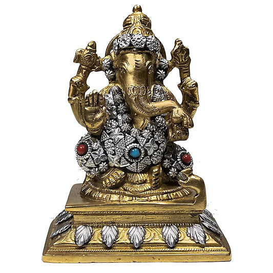 Ganesh en métal (laiton) - 14 cm de haut - 1, 31 Kg. !