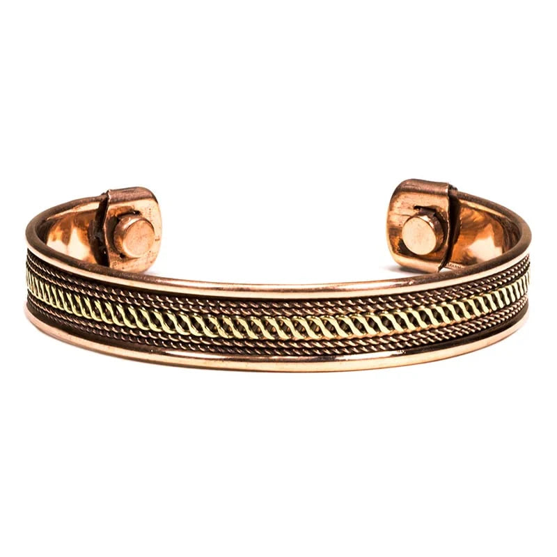 Selection of copper 'Cuff' bracelets - 5 magnetic models to choose from: Flower of Life or 7 Chakras engraving - Made in India!