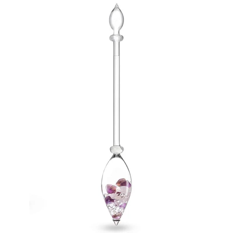 Bouteille/ Décanteur 'Era' de 1,3 litres, pour une nouvelle ère dans la préparation de « l’eau de gemme ». Verre sans métaux lourds ! vendu avec ou sans minéraux ! 3 bâtons de gemmes au choix : Diamant / 5 éléments / Bien être !