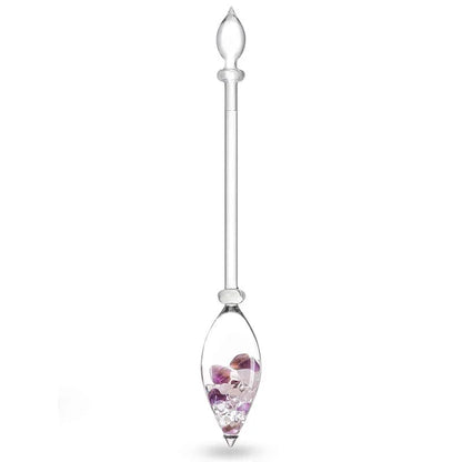 Bouteille/ Décanteur 'Era' de 1,3 litres, pour une nouvelle ère dans la préparation de « l’eau de gemme ». Verre sans métaux lourds ! vendu avec ou sans minéraux ! 3 bâtons de gemmes au choix : Diamant / 5 éléments / Bien être !