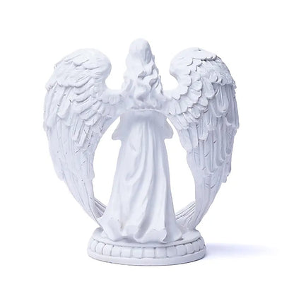 Bougeoir de taille XL en forme d'ange, 21.5x9x11.5 cm - 155 gr. Parfait pour les hommages !