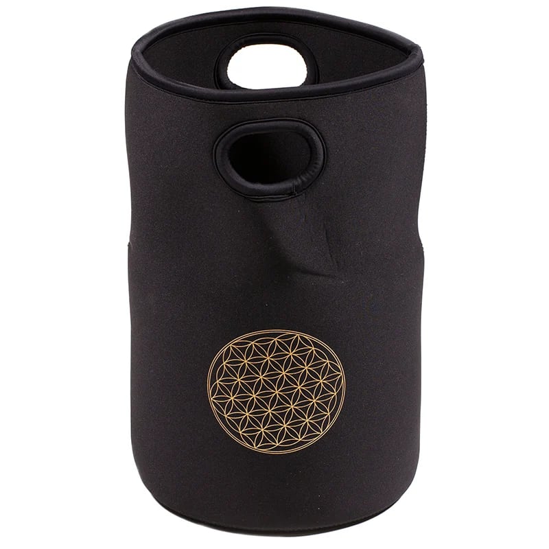 Bol chantant en cristal givré 432 Hz, avec Fleur de vie, 20 cm - 2230 gr.- Accordé en Fa/ F ! Vendu avec maillet, anneau de soutien et housse !