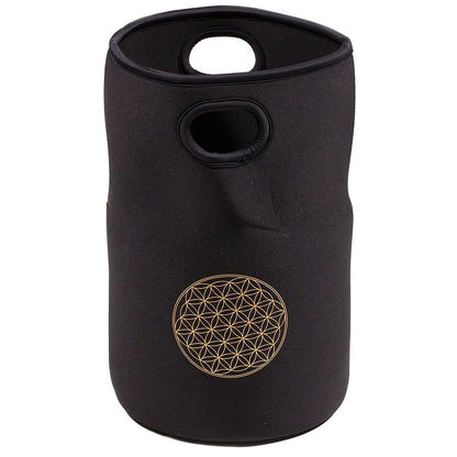Bol chantant en cristal givré 432 Hz, avec Fleur de vie, 20 cm - 2230 gr.- Accordé en Fa/ F ! Vendu avec maillet, anneau de soutien et housse !
