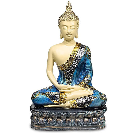 Bouddha de style thaïlandais avec mudra de méditation (geste de la main) - 18 centimètres - 960 grammes !