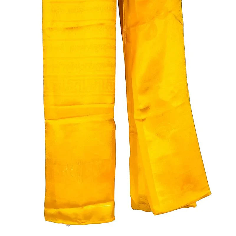 Katha de 2,40 m - 5 couleurs au choix - En soie artificielle ornée de motifs Tibétains, écharpe de salutation, offrande de respect et décoration d’autel bouddhiste