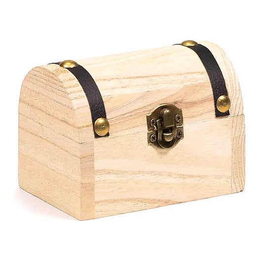 Pine wood treasure box to hold your most precious items, jewelry, gemstones... - 9.5 x 7.5 x 6.5 cm