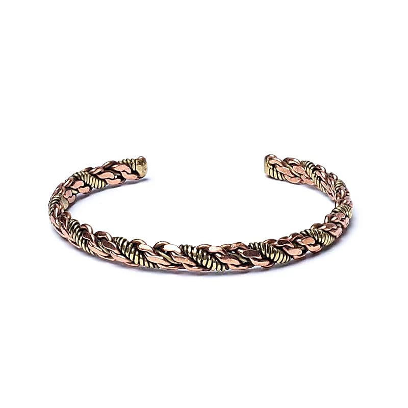 Bracelet torsadé couleur bronze/or - Réglable ± 6,5 cm