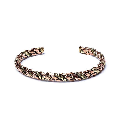 Bracelet torsadé couleur bronze/or - Réglable ± 6,5 cm