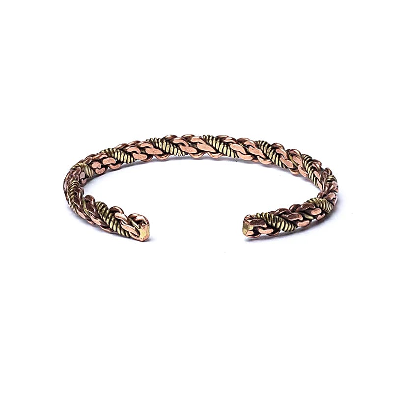 Bracelet torsadé couleur bronze/or - Réglable ± 6,5 cm