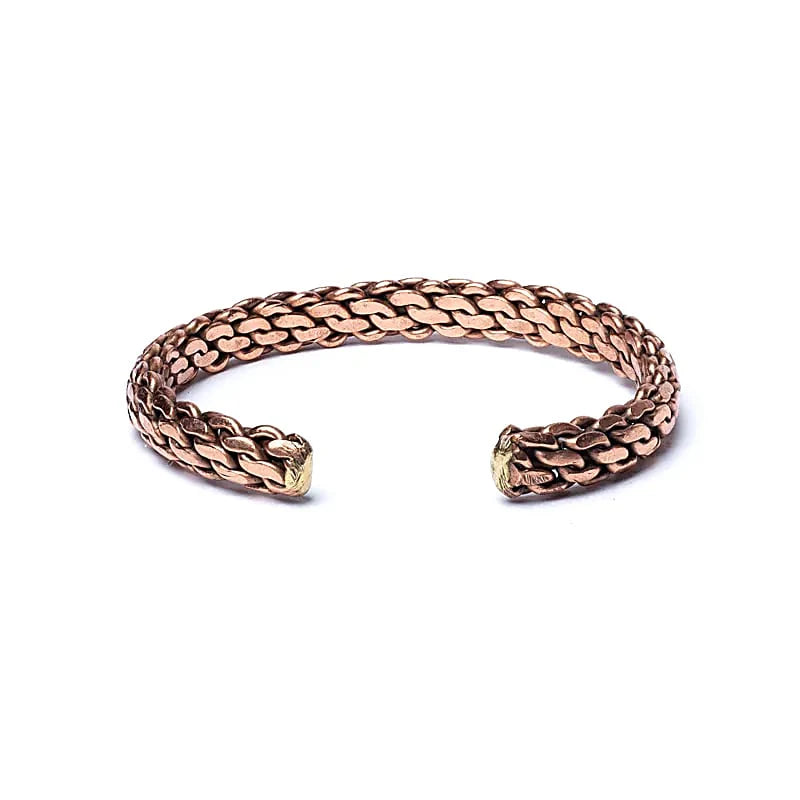 Bracelet chaine en cuivre couleur bronze - Réglable ± 6,5 cm