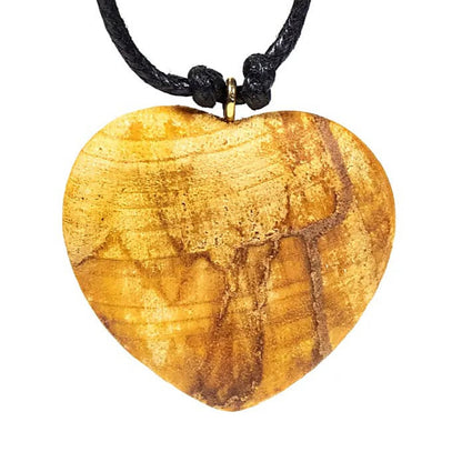 Palo Santo, pendentif en forme de coeur de 3,5 centimètres sur cordon ciré, taille ajustable (Longueur min / max 38 -70cm). Bois de source responsable. Fabriqué à la main !